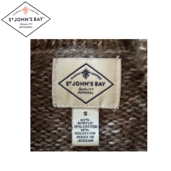 NEW - St. John’s Bay Marbled Textured Cable Crewneck Sweater Size S - Picture 4 of 5